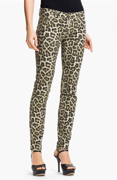 michael michael kors leopard stretch-cotton cropped jeans|Michael Michael Kors Leopard Print Cropped Jeans .